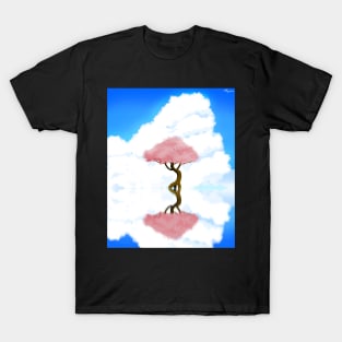 Cherry Blossom Reflection Scenery - Relaxing and Calming Anime Painting T-Shirt